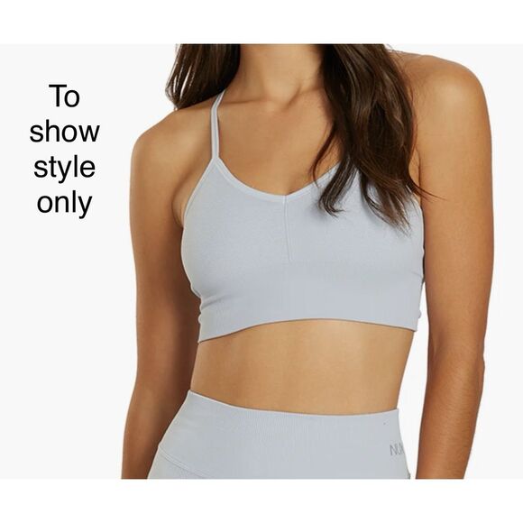 Lot of 2 NUX NeW sports bras - size Small - navy, brown - Picture 2 of 11